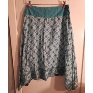 Speechless Blue Floral Sequin Hanky Hem Skirt Juniors sz 7 Asymmetrical Boho